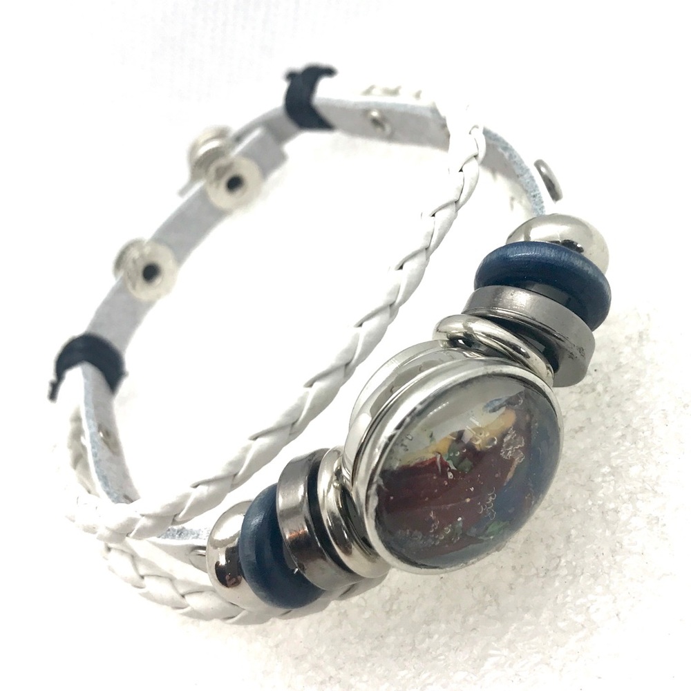 Leather snap bracelet Handmade 20mm snap SB20
